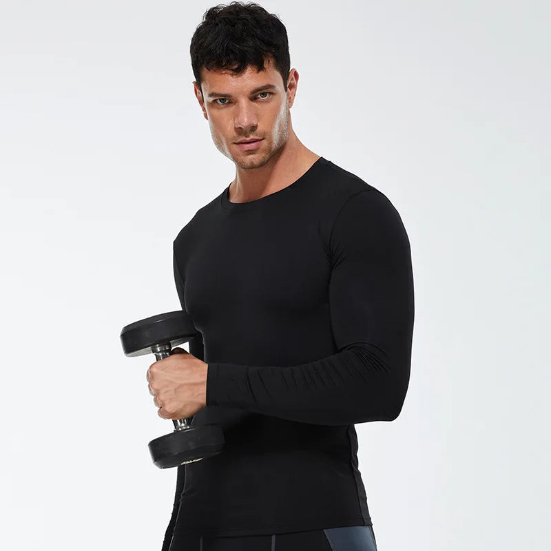 Men Compression Running T-Shirt Fitness Tight Long Sleeve Sport T-shirt Training Jogging Shirts Gym Sportswear Quick Dry Clothes
