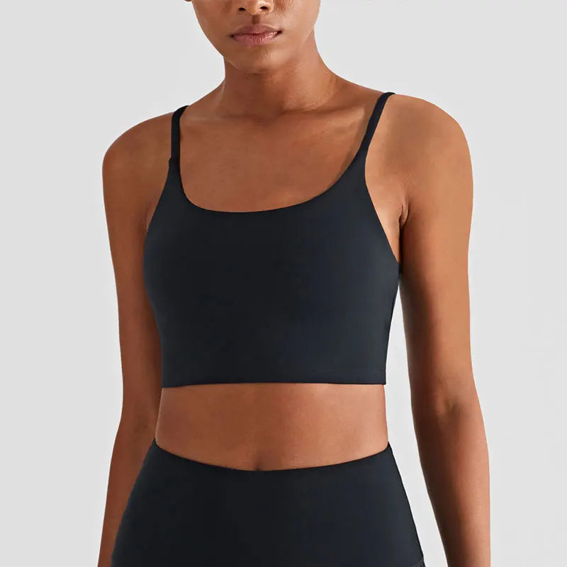 2024 New Solid Color Suspenders Yoga Fitness Naked Feel Sport Bra Gym Vest Quick Dry Breathable Running Vest Gym Wear