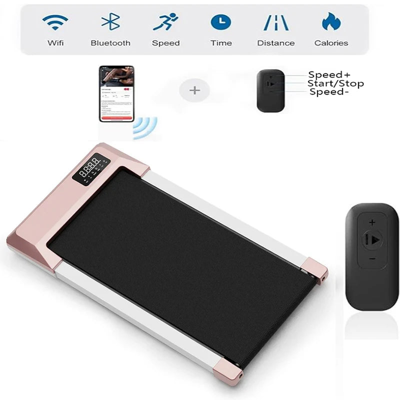 2in1 Walking Pad Treadmill Portable for Home&Office Under Desk 15.35*31.5in Belt Treadmill with Max 250lbs Quiet 45dB Treadmill