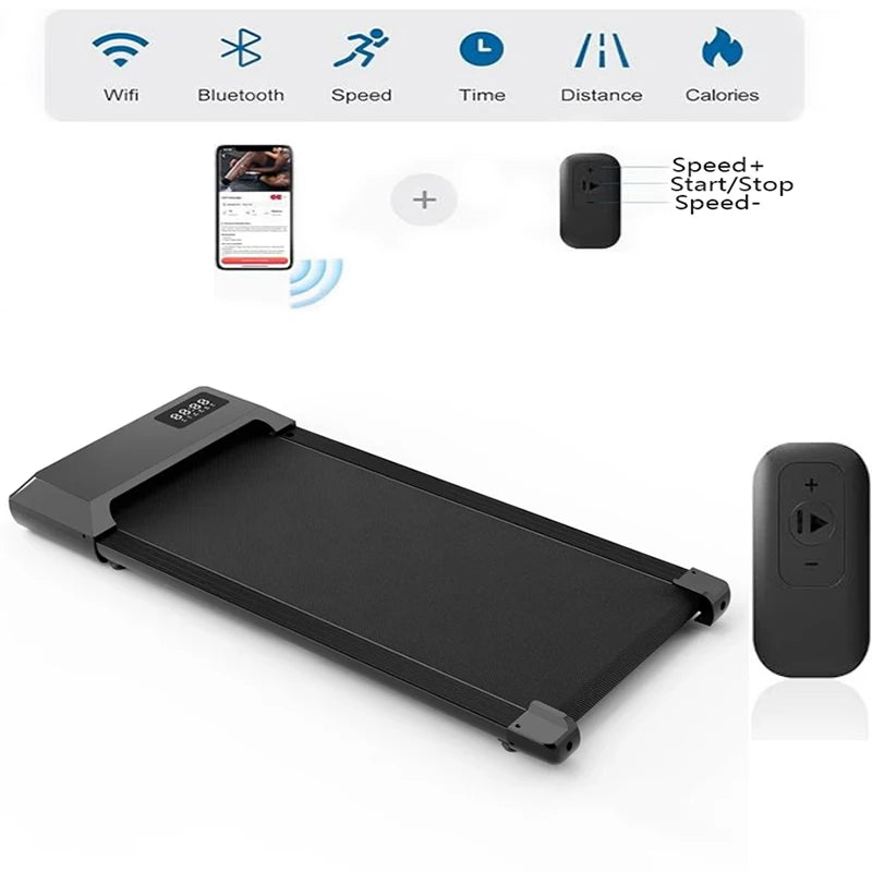 300 Ibs Weight Capacity 2.5 HP 2 in 1 Portable Treadmill for Home with Remote Control LED Display Walking Pad Treadmill