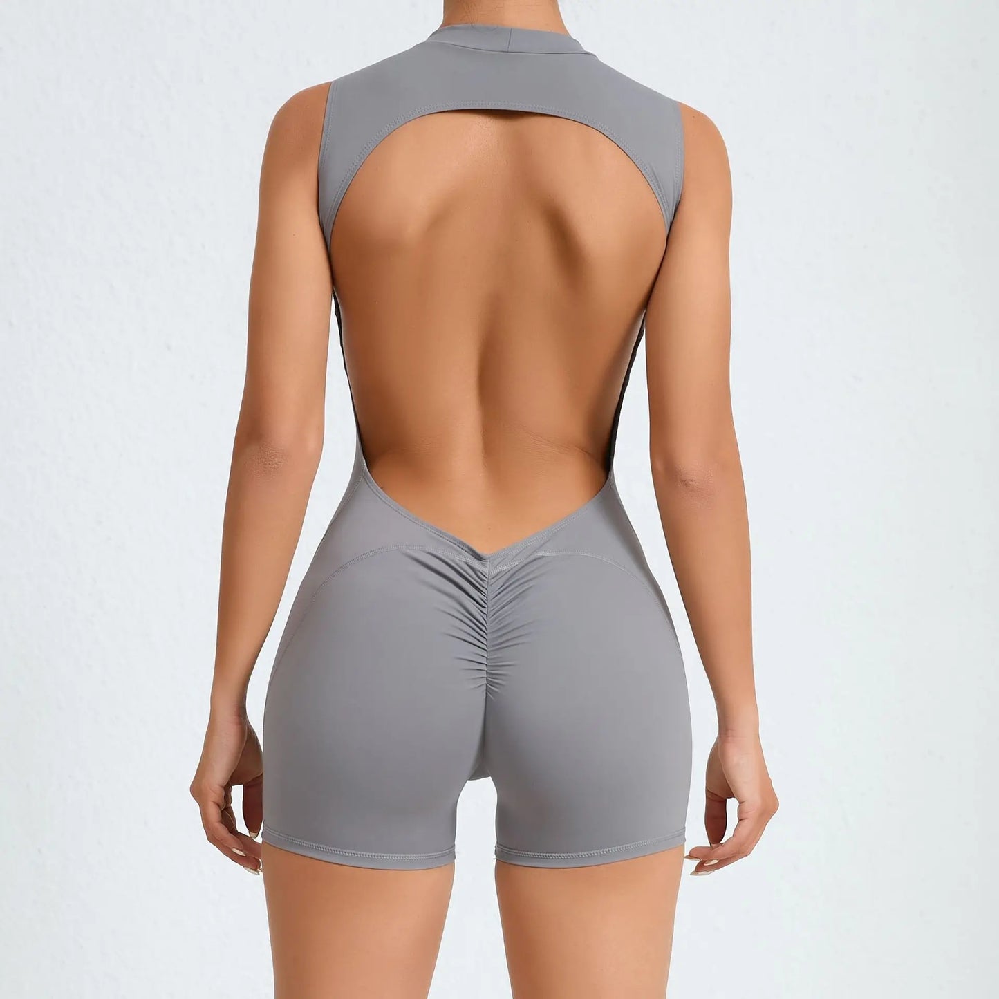 Sleeveless Back Hollow-out Yoga Jumpsuit Sports Fitness Removable Chest Pad Peach Butt Sports Jumpsuit