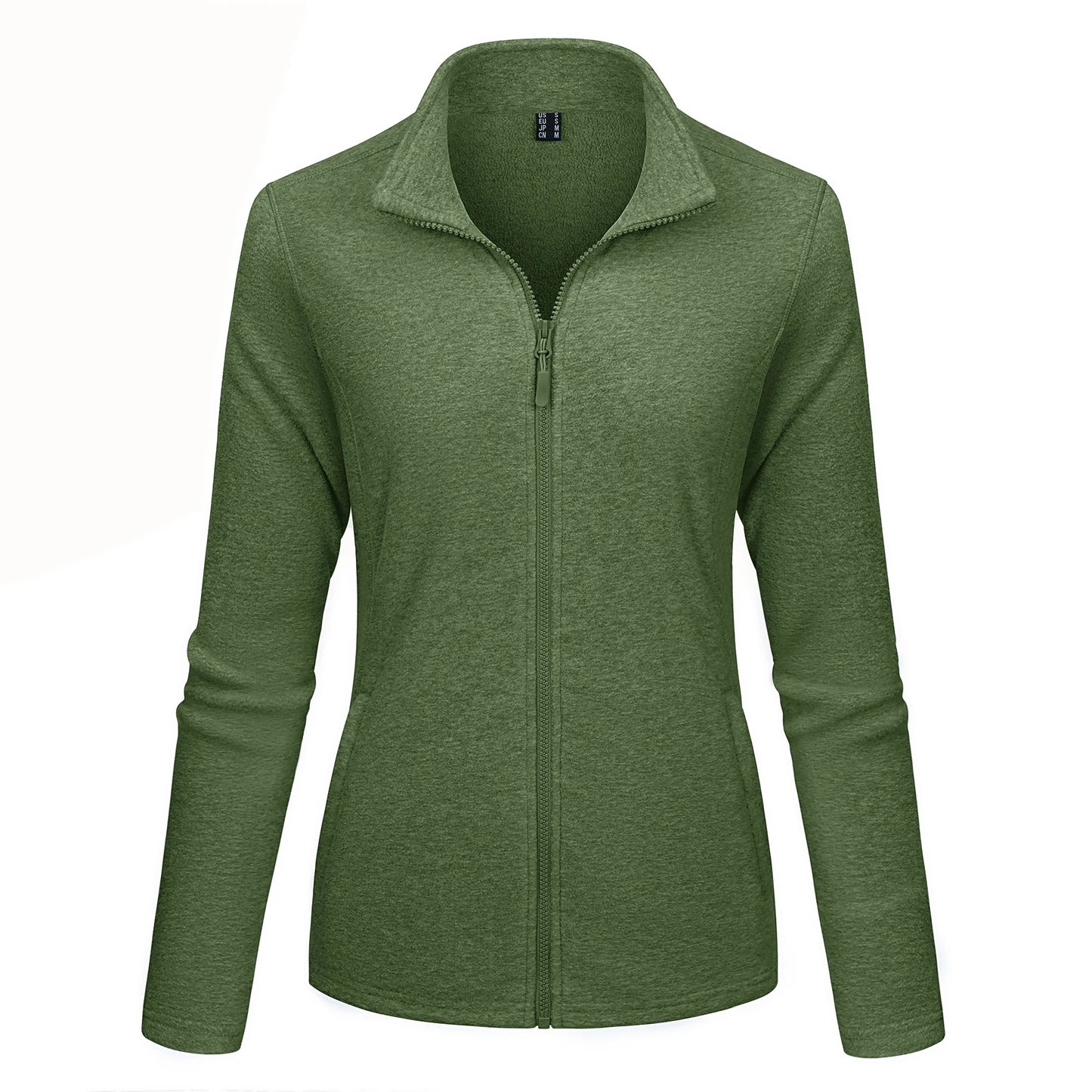 TACVASEN Lightweight Full Zip Fleece Jackets Spring/Autumn Womens Turtleneck Sweater Sports Warm Sweatshirts Thermal Casual Tops