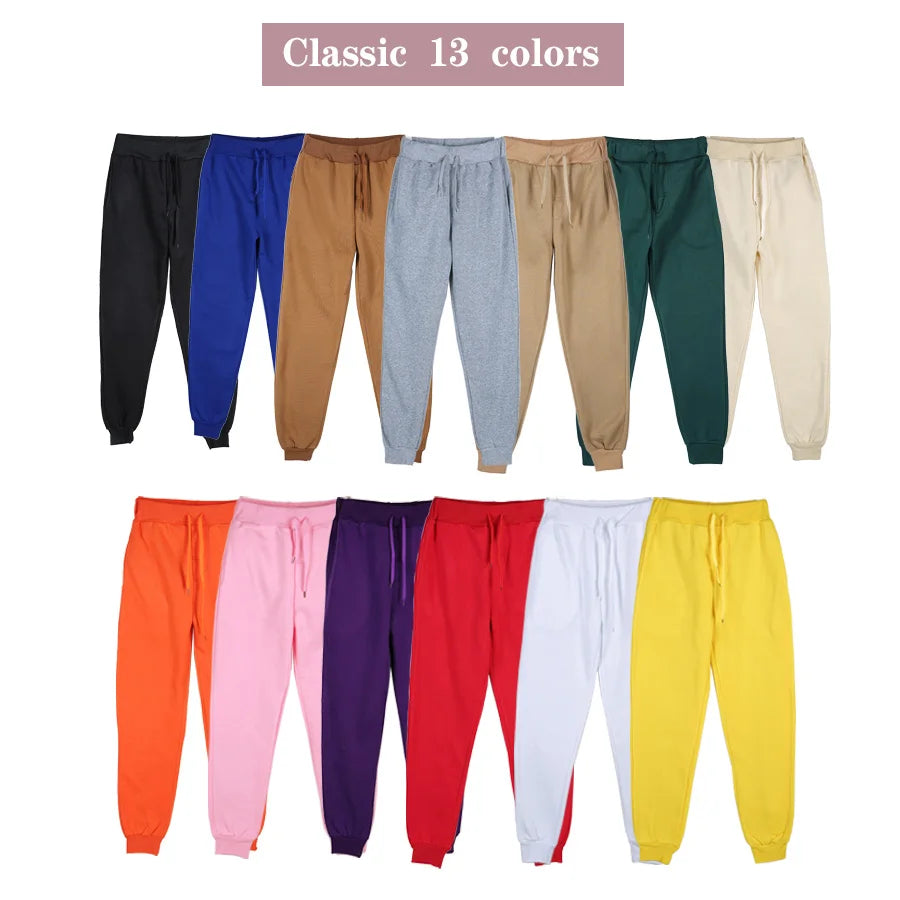 Men's Athletic Trainning Joggers Casual Loose Fit Sweatpants Spring Fall Fleece Lined Pants Elastic Waist Drawstring Trousers