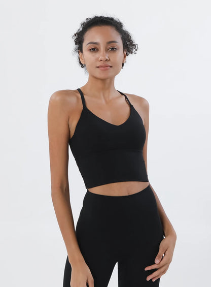 SOISOU S-XL Nylon Sports Bra Top Women Bralette Breathable Underwear Women Sports Leggings For Women Sexy Top Bra 10 Colors