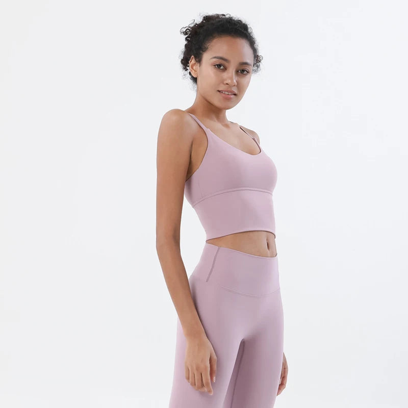 SOISOU S-XL Nylon Sports Bra Top Women Bralette Breathable Underwear Women Sports Leggings For Women Sexy Top Bra 10 Colors