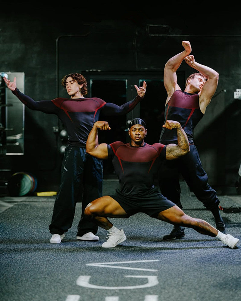 YOUNGLA's new American style running, sports and casual short-sleeved T-shirt for training and fitness, quick-drying, elastic an