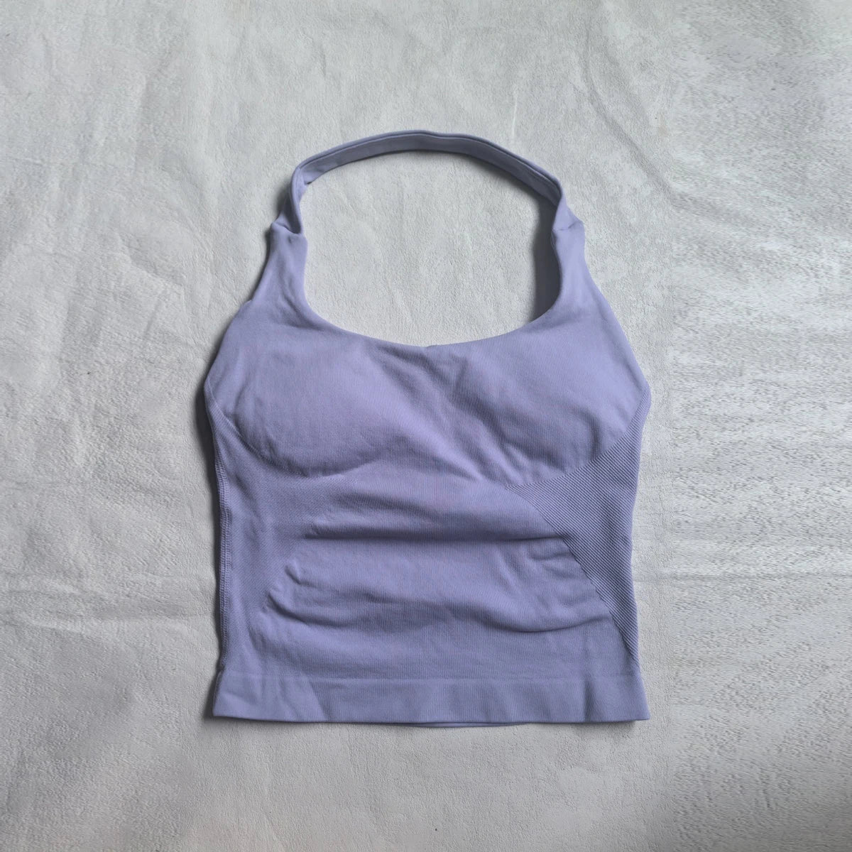 New Seamless Halter Top for Women Backless Gym Crop Top Workout Yoga Shirt with Waist Contouring Sleeveless Sports Shirt