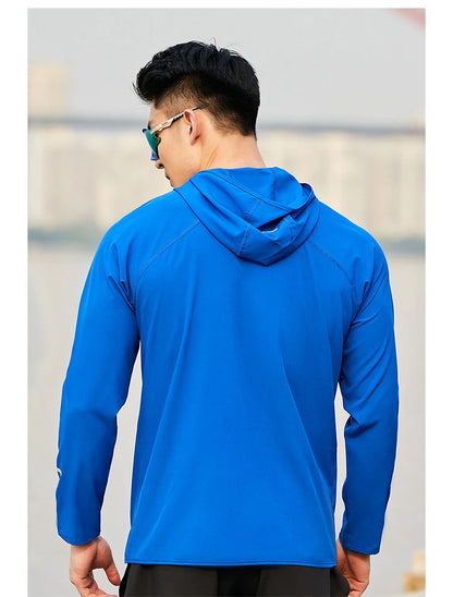 (S-4XL)Men Women Running Jacket Lightweight Camping Hiking Windbreaker Windproof Long-Sleeved Zipper Hoodie Sports Coat