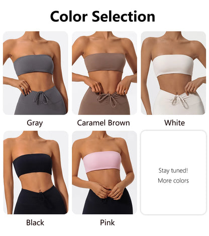 Strapless  Sports Bra Gym Top Women Quick-Drying Yoga Clothes Women Tube Top Fitness Chest Wrap Underwear Workout Bra Female