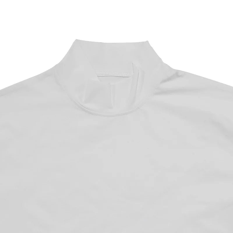 Cross-border Amazon 2024 summer solid color short-sleeved fashion bottoming shirt men's tight turtleneck T-shirt