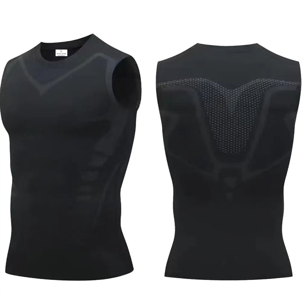 Men Quick Dry Running T-Shirts Compression Vest Sleeveless Quick-Drying Jersey Training Shirt Gym Mens Tank Top