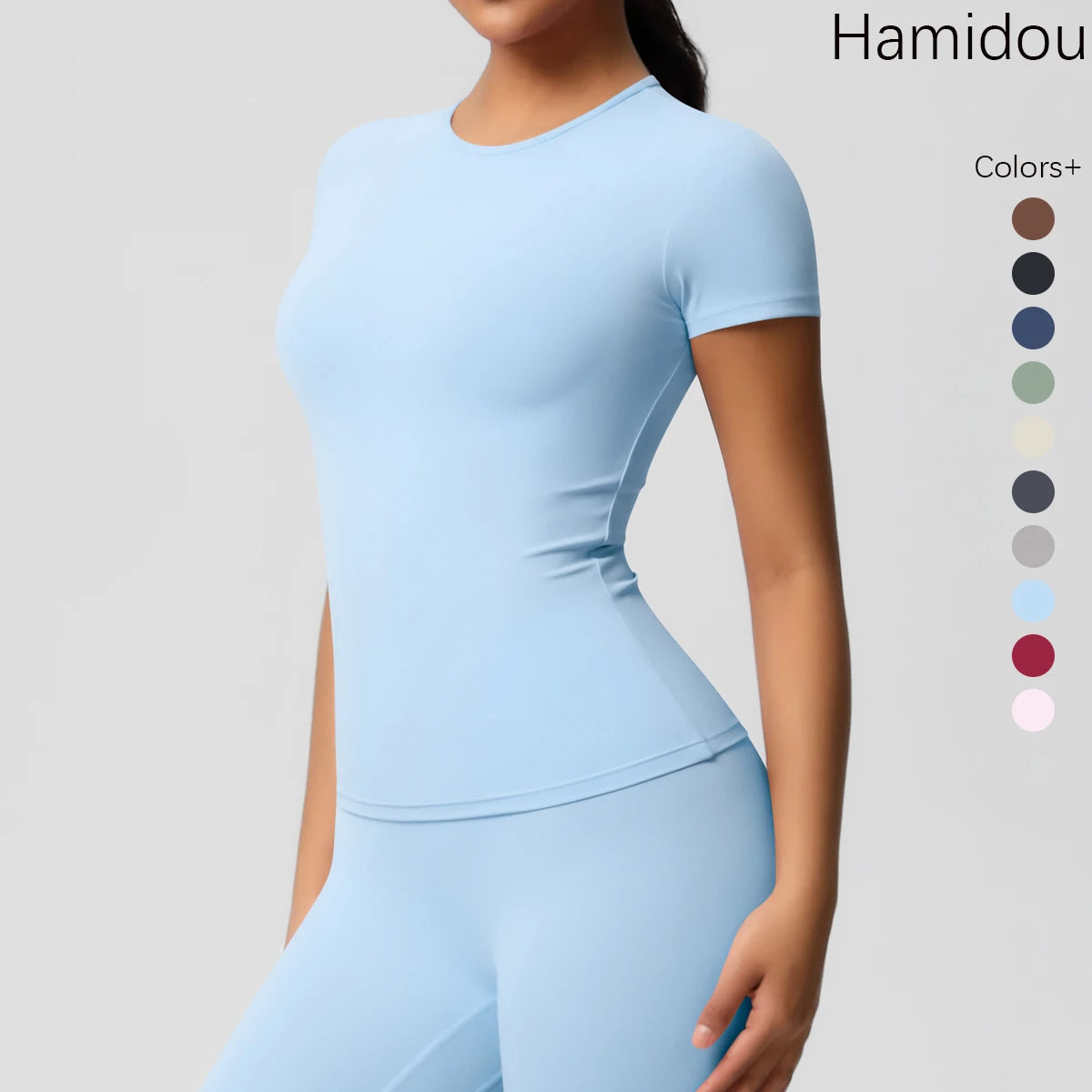 Workout Dry Fit Breathable High Elastic Sports Top Gym Fitness Wear T-shirt Women Casual Outdoor Top