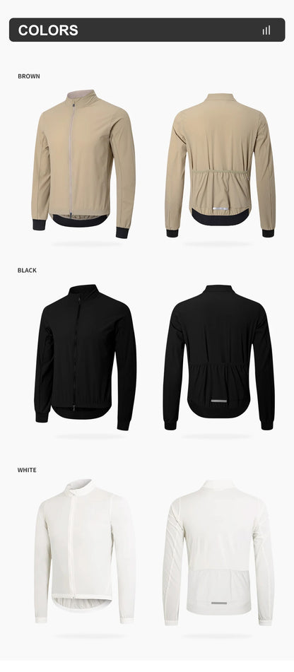 HISERWA Men Cycling Jacket Windproof Waterproof Lightweight Long Sleeve Mountain Bike Jacket Motorcycle Jacket Cycling Clothing