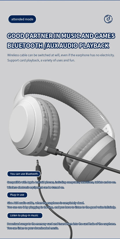 Xiaomi 5W Wireless Headphones Bluetooth5.3 Earphones Foldable Earbuds 40mm Driver Game Music Over Ear Stereo Headset With Mic