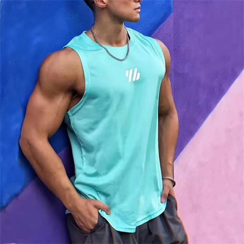 2025 newest Summer Gym Vest High Quality mesh Shirt Sleeveless T-shirts Men Tank Tops basketball running Fitness Sports Vest men