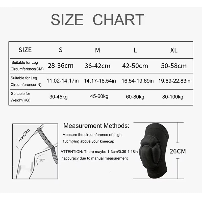 1Pair Thickened Protection Sports Kneepad Gym Support Fitness Gear Gear Basketball Brace Protector Male/Female Non Slip Pads