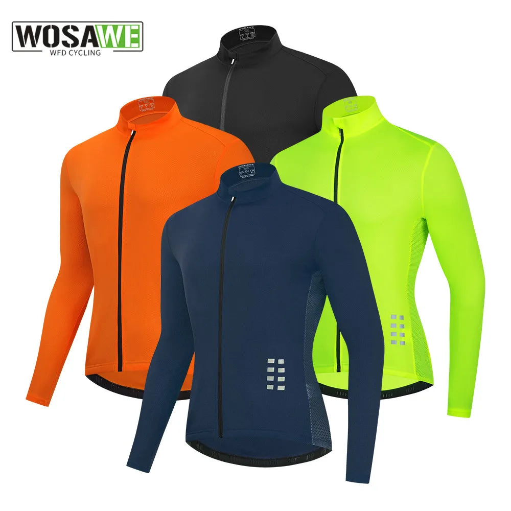 WOSAWE Cycling Jacket Men Windproof breathable Mesh Ciclismo Mountain Bike MTB Running Riding Bicycle short sleeves Jacket