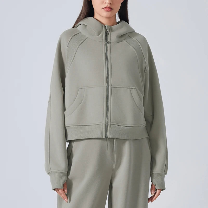 VITALINOVO Women's Zip Up Hoodies Fleece Workout Jackets Sweatshirts Athletic Casual Long Sleeve Sweatshirts with Thumb Holes