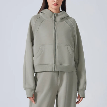 VITALINOVO Women's Zip Up Hoodies Fleece Workout Jackets Sweatshirts Athletic Casual Long Sleeve Sweatshirts with Thumb Holes