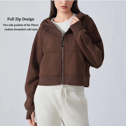 VITALINOVO Women's Zip Up Hoodies Fleece Workout Jackets Sweatshirts Athletic Casual Long Sleeve Sweatshirts with Thumb Holes