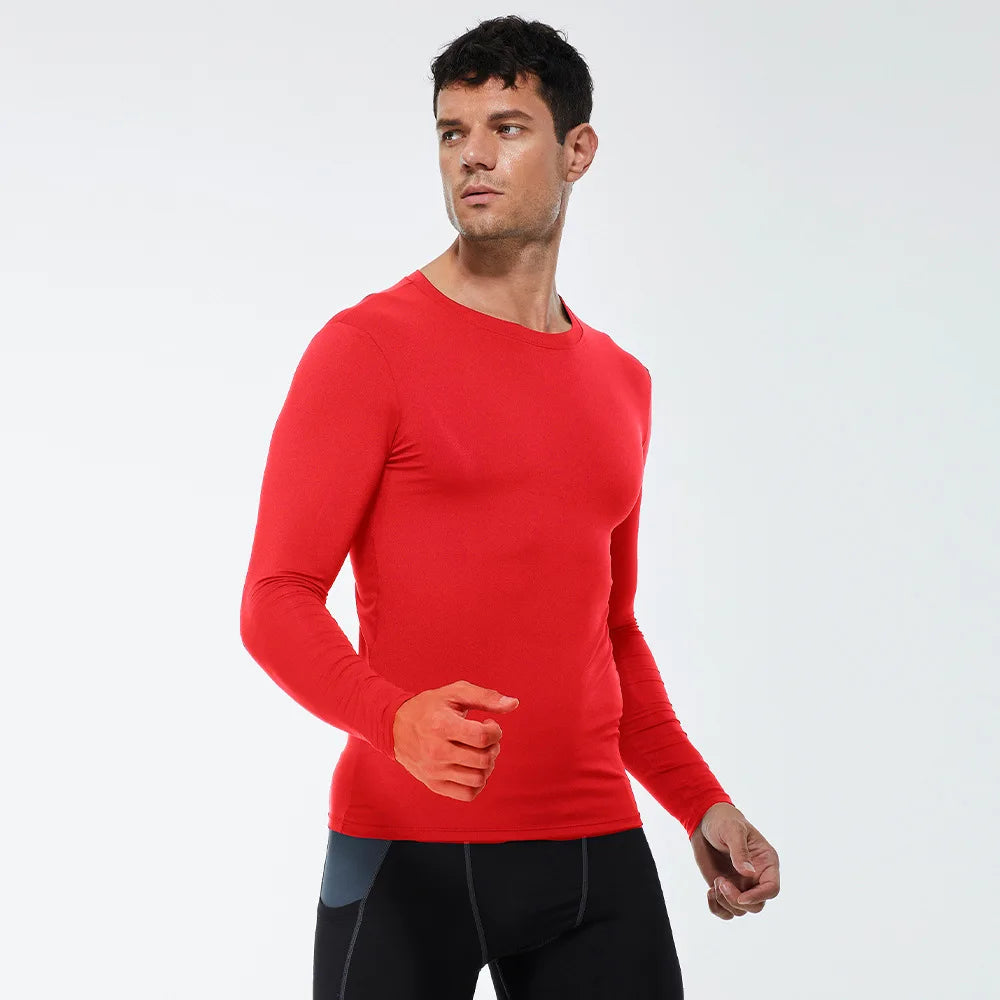 Men Compression Running T-Shirt Fitness Tight Long Sleeve Sport T-shirt Training Jogging Shirts Gym Sportswear Quick Dry Clothes