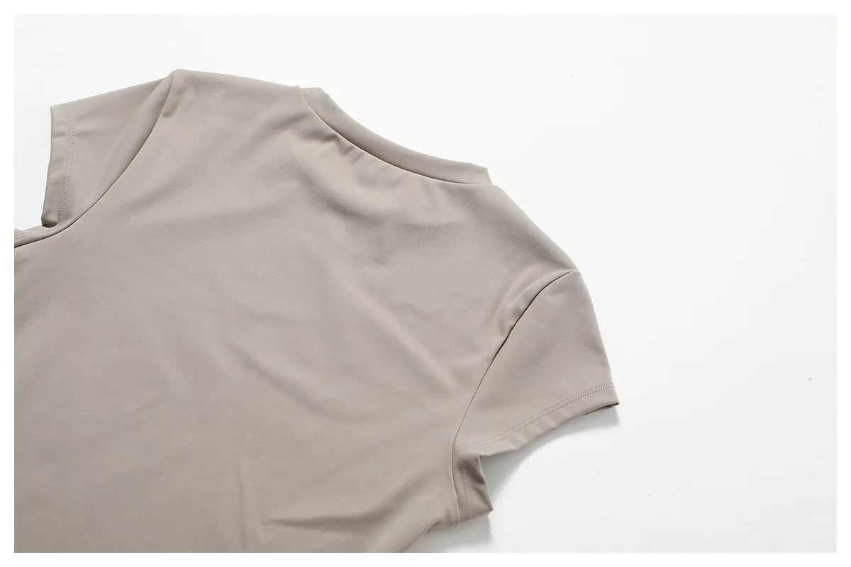 Hearuisavy Casual T-shirt Female Fitness Gym Top Yoga Clothing Sports Short-Sleeved Shirt Women Quick-Dry Workout Shirt Women