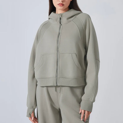 VITALINOVO Women's Zip Up Hoodies Fleece Workout Jackets Sweatshirts Athletic Casual Long Sleeve Sweatshirts with Thumb Holes