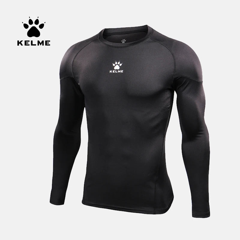 Kelme Men's Outdoor Running T-shirt Sports Tight Clothes Compression Fitness Training Fast Drying Yoga Long Sleeve