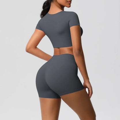 Workout Sportswear 2Pcs Piece Female Women Active Wear Sports Tank Top Women Gym Workout Leggins Booty Bum Leggins