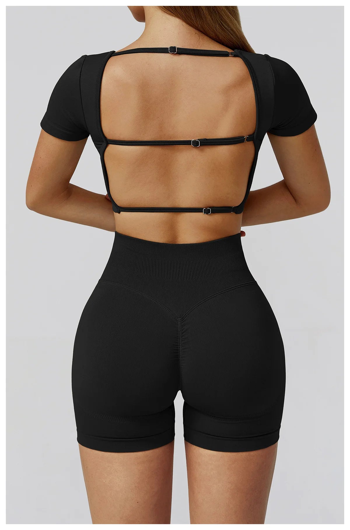 Seamless Women's Yoga Crop Top Sport Short Sleeve T Shirts Fitness Clothes New Yoga Shirt Gym Sexy Backless Top Quick Drying Top