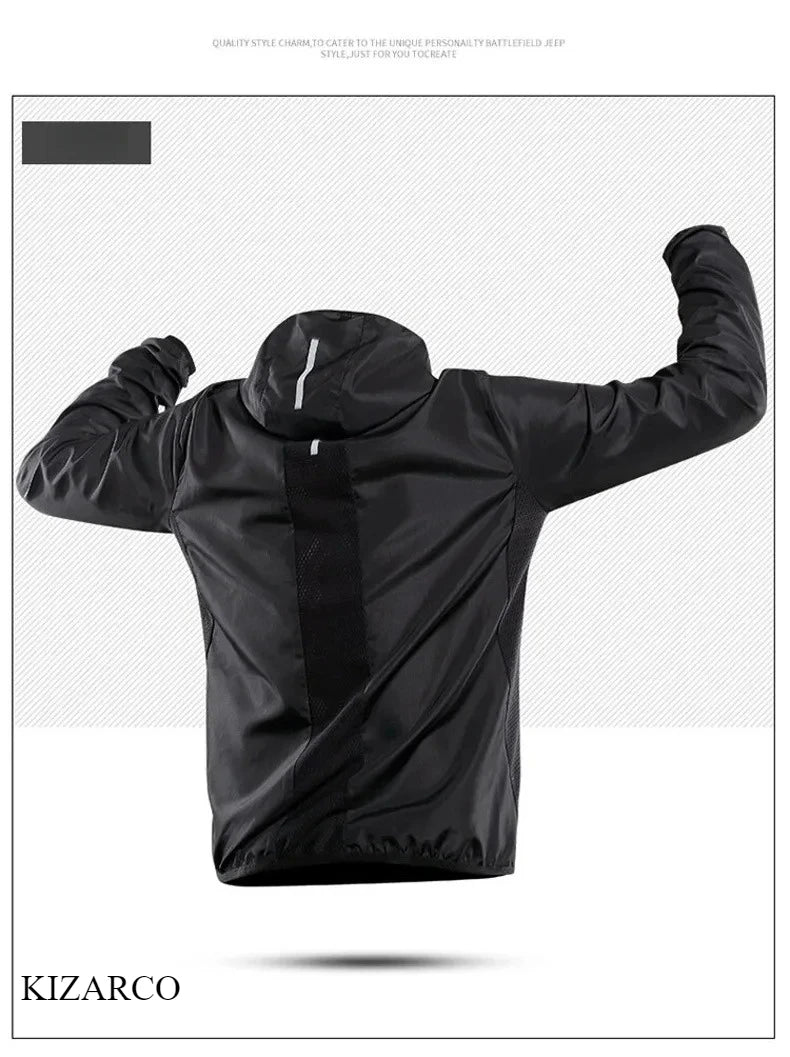 2025 Running Jacket Spring Reflective Gym Hooded Men Coat Jogging Gradient Color Sportswear Breathable Male Jackets Women
