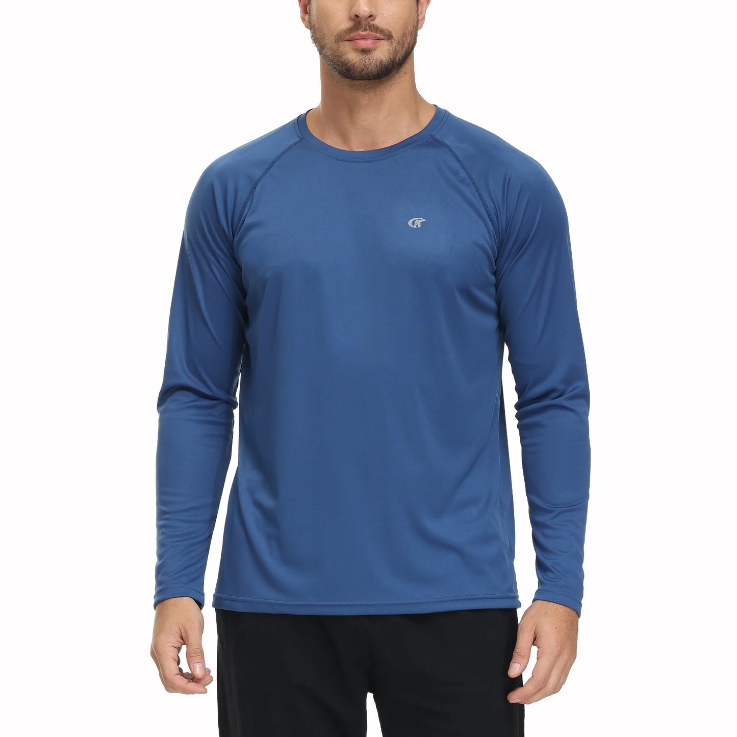 Men UPF 50+ Long Sleeve T-Shirt, Rash Guard Breathable Tops, Pullover Shirt for Sport Fishing Hiking Workout Outdoor Beach
