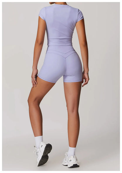 Sports T-shirt Women's Top Yoga Shirts Quick Dry Running Tops Tights Push Up Workout Gym Clothes Short Sleeve Fitness Sports Top