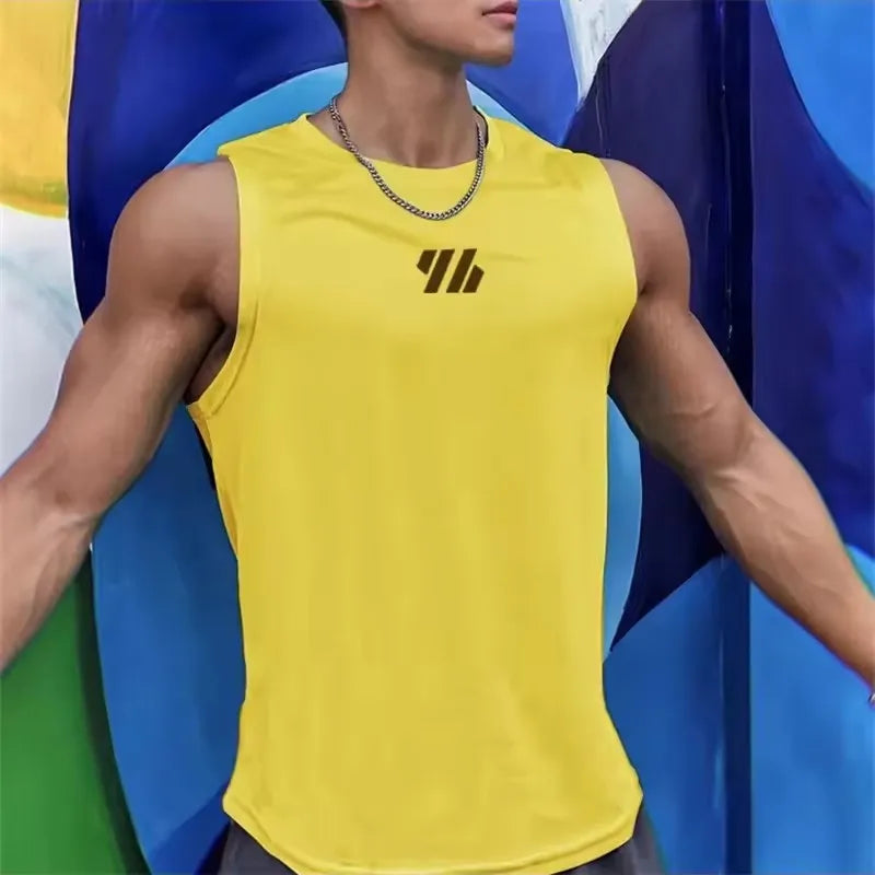 2025 newest Summer Gym Vest High Quality mesh Shirt Sleeveless T-shirts Men Tank Tops basketball running Fitness Sports Vest men