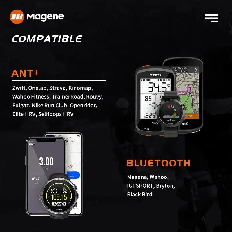 Magene H303 H64 Heart Rate Monitor Mover Sensor Dual ANT Bluetooth With Chest Strap Cycling Computer Bike Wahoo Garmin Sports