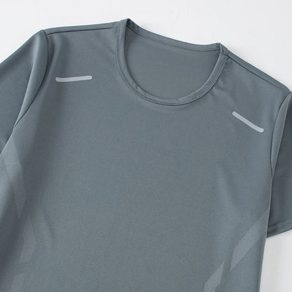 2-Piece Men's Summer Quick drying Sports Suit Loose And Breathable Short Sleeved T-shirt Running And Fitness Black Pocket Shorts