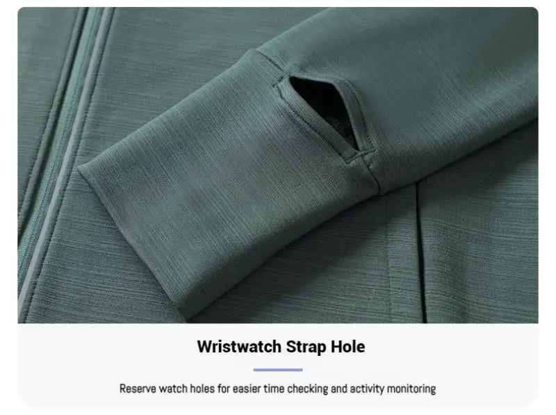 Mens Reflective Zip Stand Collar Running Jacket UPF50+ Sportwear for Jogging Gym Exercise Training Covered Thumbhole& Watch Cuff