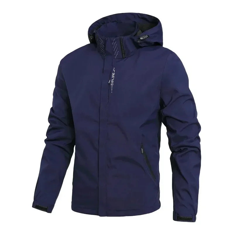 Men's Lightweight Waterproof Rain Jacket Hooded Outdoor Windproof Hiking Climbing Raincoat - Breathable Outer Layer for Outdoors