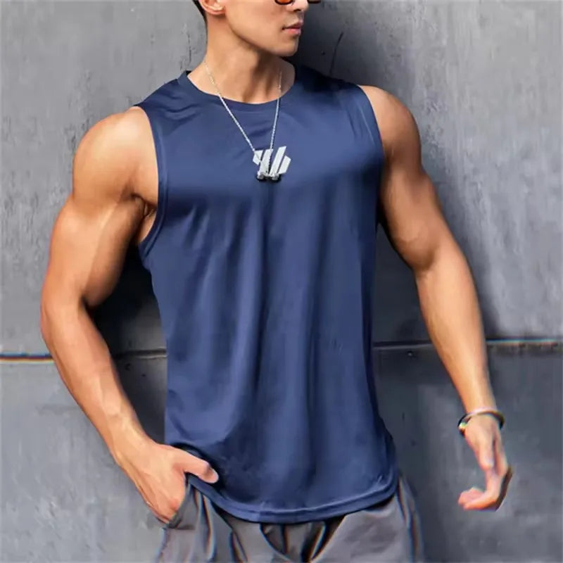 2025 newest Summer Gym Vest High Quality mesh Shirt Sleeveless T-shirts Men Tank Tops basketball running Fitness Sports Vest men