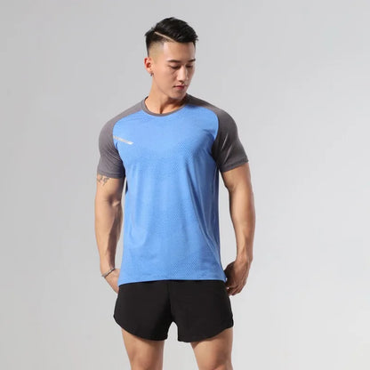 The Same Breathable Light and Quick-drying Top for Men and Women, Fitness Sportswear, Ice Silk T-shirt Stretch Short Sleeves