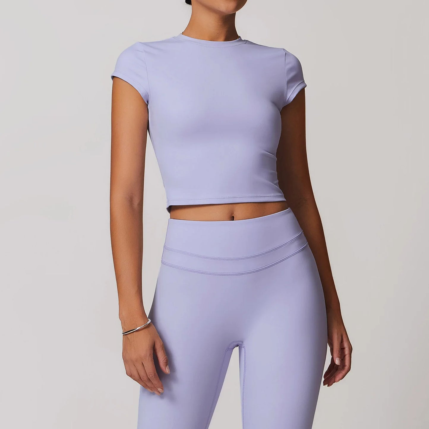 Hearuisavy Casual T-shirt Female Fitness Gym Top Yoga Clothing Sports Short-Sleeved Shirt Women Quick-Dry Workout Shirt Women