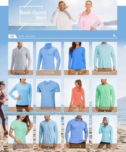 MAGCOMSEN Spring Lightweight Jackets Women's UPF 50+ Sun Protection Hooded Zip Shirts Running Athletic Tops Thumb Holes Hiking