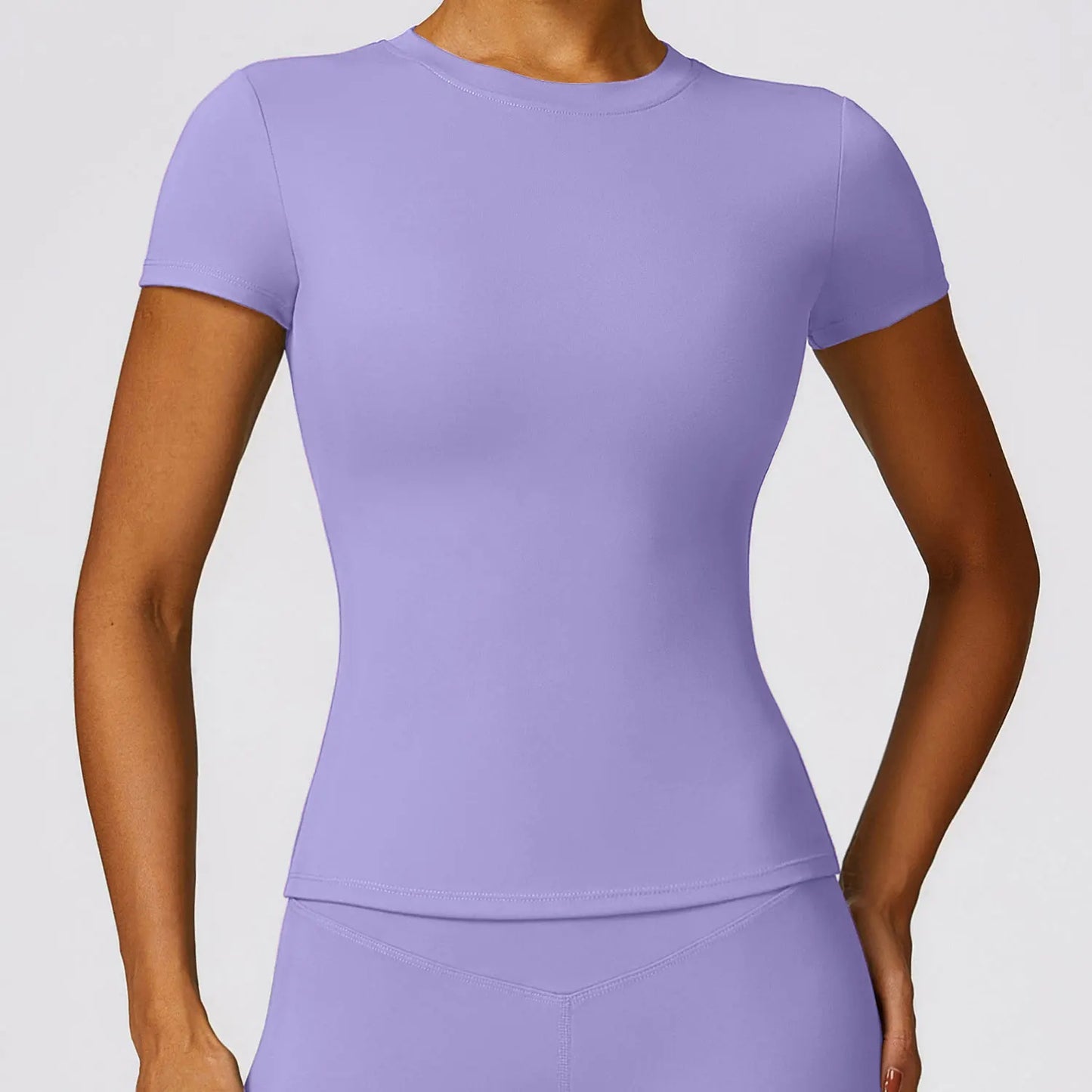 HGC Women's Sports T Shirt Summer Short Sleeve Running  Round Neck Breathable Stretchy GYM Yoga Slim Fitness Active Top Tee