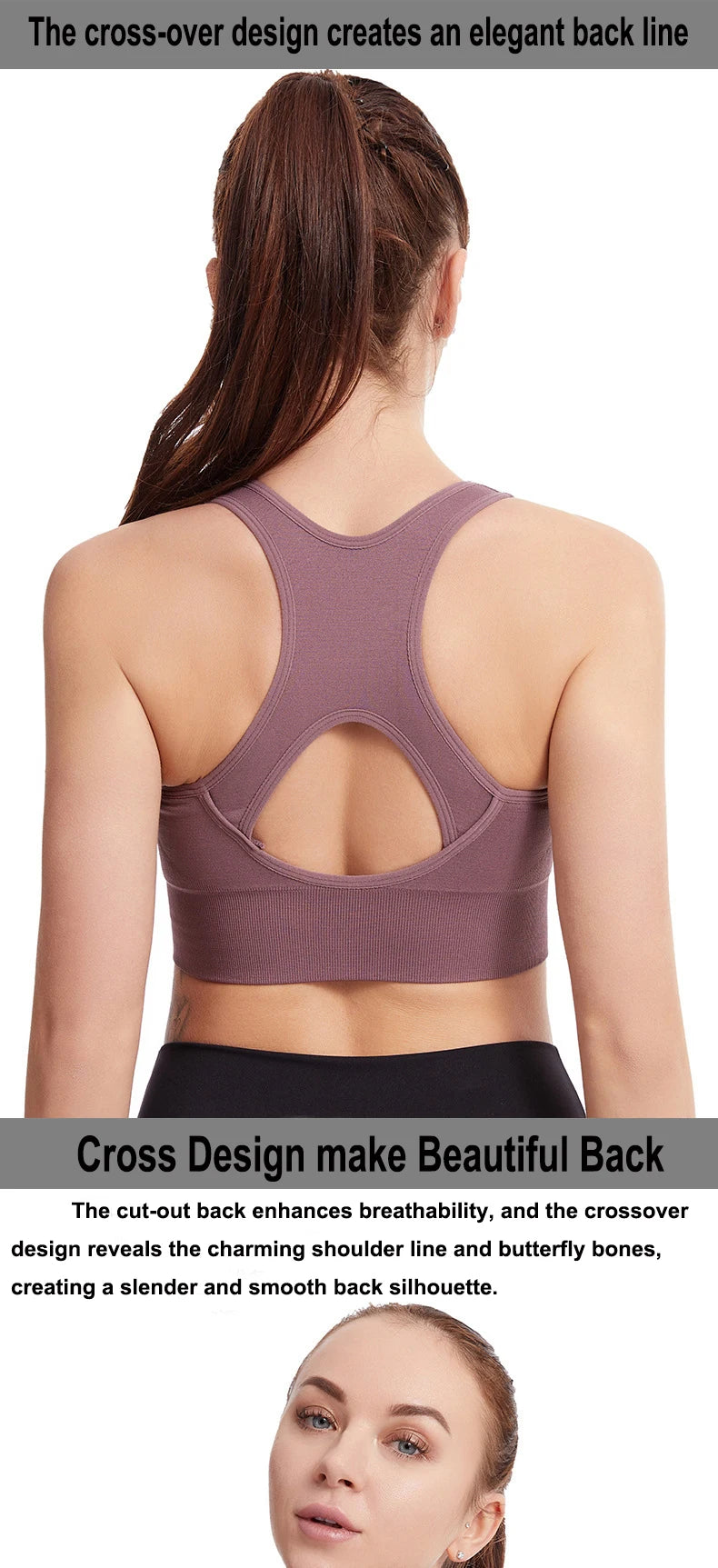 CZGUKE Women's zipper sports bra vest plus size shock resistant bra women's yoga running fitness bra women's underwear