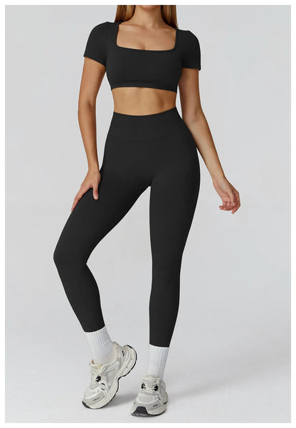 Seamless Women's Yoga Crop Top Sport Short Sleeve T Shirts Fitness Clothes New Yoga Shirt Gym Sexy Backless Top Quick Drying Top