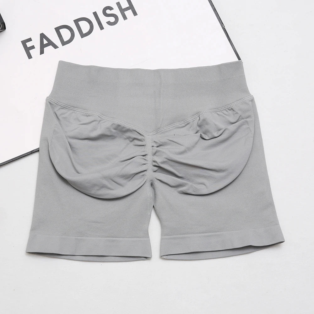 dfyoga Shorts 4.5" short gym mujer sportswear impact workout Low Ribbed Band Seamless Gym Fitness Shorts