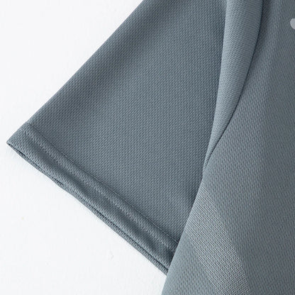 2-Piece Men's Summer Quick drying Sports Suit Loose And Breathable Short Sleeved T-shirt Running And Fitness Black Pocket Shorts