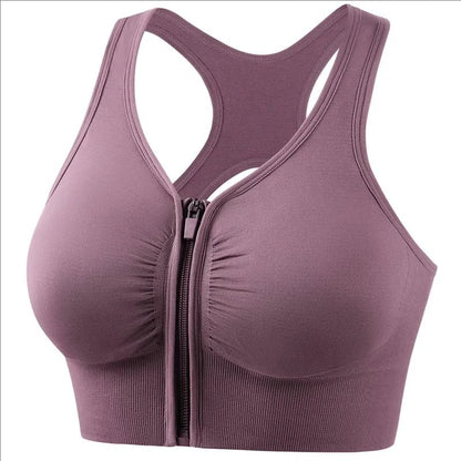 CZGUKE Women's zipper sports bra vest plus size shock resistant bra women's yoga running fitness bra women's underwear