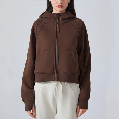 VITALINOVO Women's Zip Up Hoodies Fleece Workout Jackets Sweatshirts Athletic Casual Long Sleeve Sweatshirts with Thumb Holes