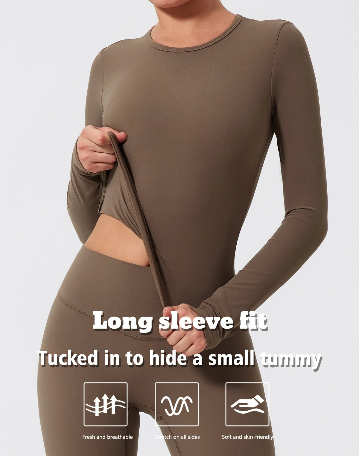 Ctenkevet Sports Long Sleeved Shirts Women Casual Outdoor Top Gym Fitness Wear T-shirt  Yoga Shirt Push Up Workout Clothes Women